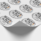 HAPPY NEW YEAR Festive Winter Robin Personalized Cadeaupapier (Hoek)