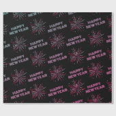 Happy New Year Fireworks Cadeaupapier (Vlak)