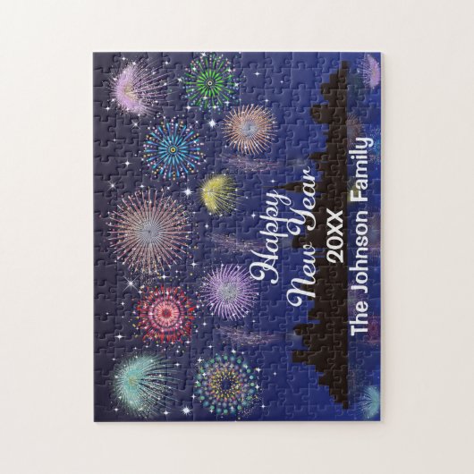 Happy New Year Fireworks Legpuzzel (Verticaal)