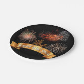 Happy New Year Fireworks Papieren Bordje (Gekanteld)