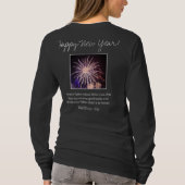 Happy New Year Fireworks Scripts Verse T-shirt (Achterkant)