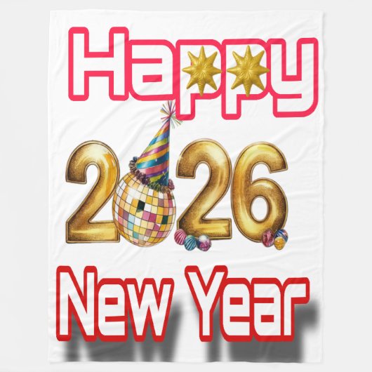 Happy New year  Fleece Deken (Voorkant)