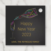 Happy New Year FlesGlass Colour Motivation Gift Bedankjes Labels (Achterkant)