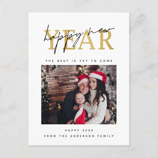 Happy New Year-foto Briefkaart (Voorkant)