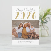 Happy New Year-foto Feestdagenkaart (Staand voorkant)