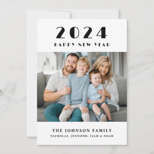 Happy New Year-foto Feestdagenkaart (Voorkant)