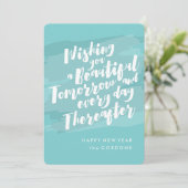 Happy New Year Fotokaart, penseelstreken Feestdagenkaart (Staand voorkant)