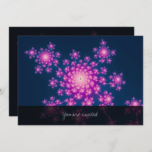 Happy New Year Fractal Kaart (Voorkant / Achterkant)