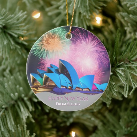 Happy New Year from Sidney Customizable Ornament (Boom)