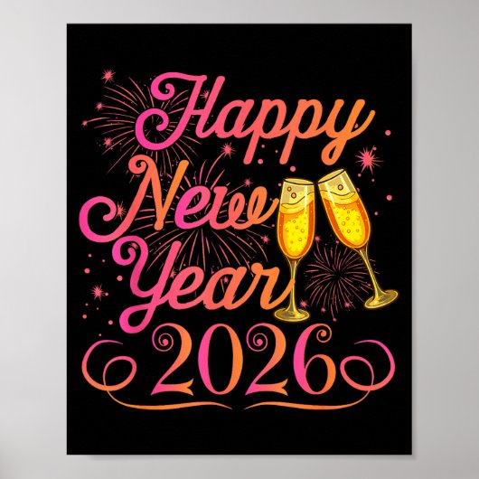 Happy New Year Funny Matching Family New Years Eve Poster (Voorkant)