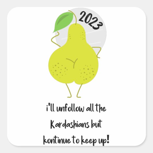 Happy New Year Funny Memes Vierkante Sticker (Voorkant)