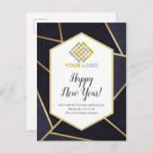 Happy New Year Geometric Logo Business Postcard Briefkaart (Voorkant / Achterkant)