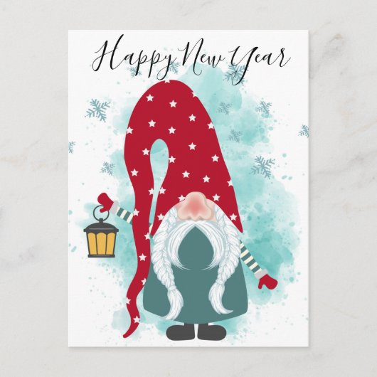 Happy New Year Gnome Briefkaart (Voorkant)