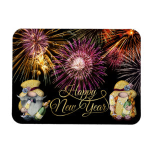 Happy New Year Gnomes Magnet Magneet