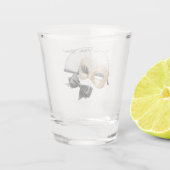 Happy New Year Gold Black Mask Shot Glas (Achterkant)