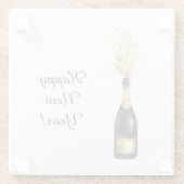 Happy New Year Gold Bottle Glazen Onderzetter (Achterkant)