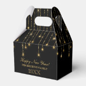 Happy New Year Gold en Black String Lights Bedankdoosjes (Achterkant)