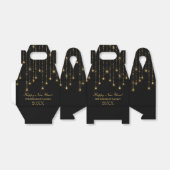 Happy New Year Gold en Black String Lights Bedankdoosjes (Uitgevouwen)