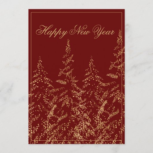 Happy New Year Gold Glitter Elegant Holiday Card Feestdagenkaart (Voorkant)