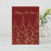Happy New Year Gold Glitter Elegant Holiday Card Feestdagenkaart (Staand voorkant)