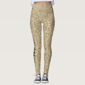 Happy New Year Gold Glitter Sparkle Party Mode Leggings (Voorkant)