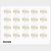 Happy New Year Gold Snowflake Ronde Sticker (Vel)