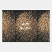 Happy New Year Golden Fireworks Pattern 2023 Inpakpapier Vel (Voorkant 2)