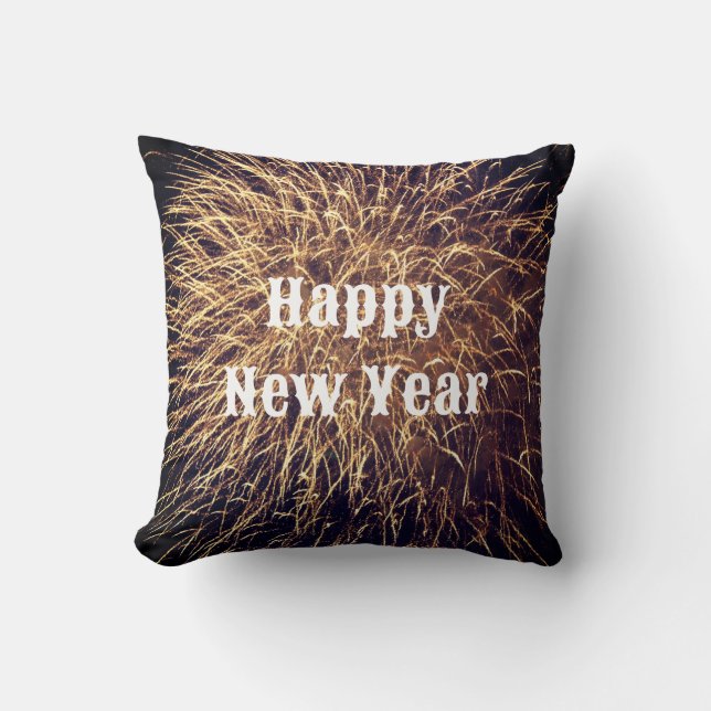 Happy New Year Golden Fireworks Trendy Gift 2023 Kussen (Voorkant)
