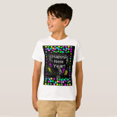 Happy New Year Greetings Boys White Basic T Shirt (Voorkant volledig)