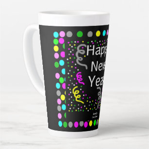 Happy New Year Greetings Large Latte Mok