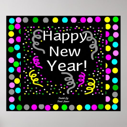 Happy New Year Greetings Poster (Voorkant)