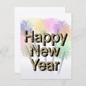 Happy New Year-groetenkaart (Voorkant / Achterkant)