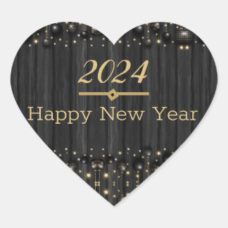 Happy New Year Heart Sticker