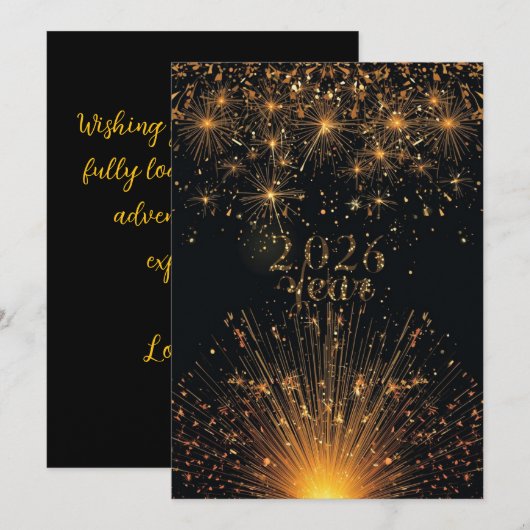 Happy new year holiday elegant Flat Card (Voorkant / Achterkant)