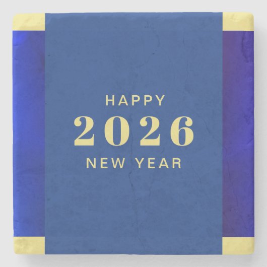 Happy New Year Holiday Stenen Onderzetter (Voorkant)