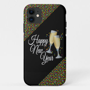 Happy New Year I Champagne Glasses iPhone 11 Hoesje