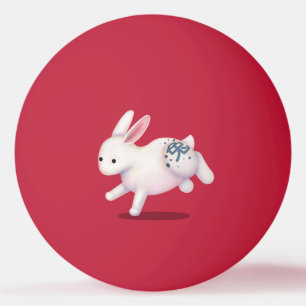"Happy New Year" in het Chinese Zodiac Rabbit Pingpongballen