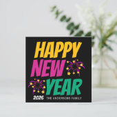 Happy New Year  Kaart (Staand voorkant)