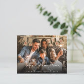 Happy New Year Kalligrafie script Foto Briefkaart (Staand voorkant)