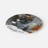 Happy New Year (kat) Papieren Borden van RoseWrite Papieren Bordje (Gekanteld)