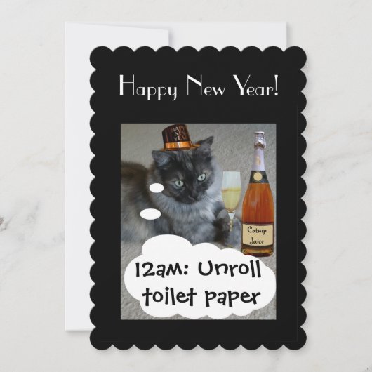 Happy New Year (kat) Uitnodiging van RoseWrites (Voorkant)