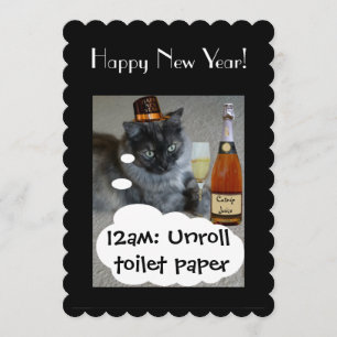Happy New Year (kat) Uitnodiging van RoseWrites