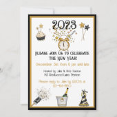 Happy New Year Klock Party Uitnodiging (Voorkant)