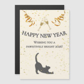Happy New Year Magnetic Greeting Card (Voorkant / Achterkant)