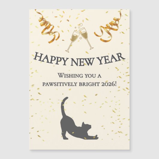 Happy New Year Magnetic Greeting Card (Voorkant)