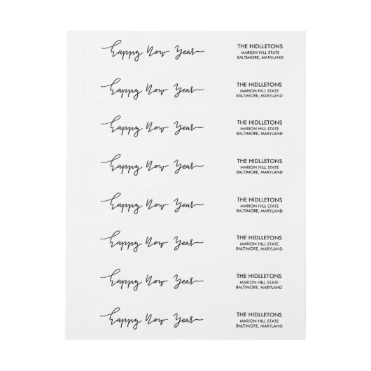 Happy New Year Minimale handgeschreven script (Vel)