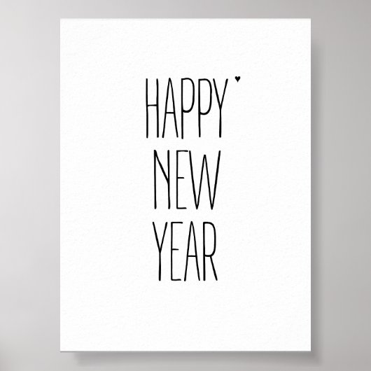 Happy New Year - minimalistic typography poster (Devant)