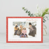 Happy New Year Modern Elegant Red Simple Kaart (Staand voorkant)