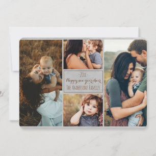 Happy New Year Modern Family Photo Collage Review Feestdagenkaart