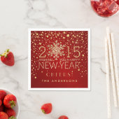 Happy New Year Modern Snowflake Confetti Holiday Servetten (Insitu)